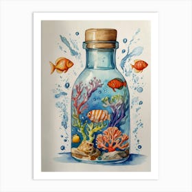 Jar Of Fish Art Print