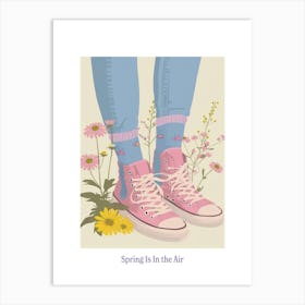 Spring In In The Air Pink Sneakers And Flowers 7 Art Print