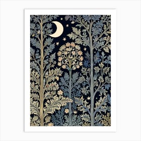 William Morris Moonlight In The Trees 20 Art Print