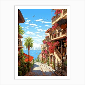 Antalya Old Town Pixel Art 4 Art Print