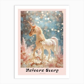 Toy Glitter Unicorn Winter Scene Poster Poster