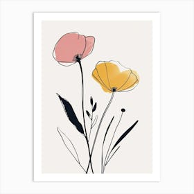 Nashville Flower Market Boho Minimalist Style Art Print