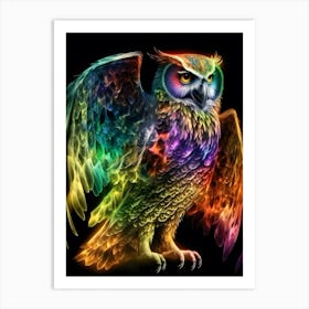 Rainbow Owl Art Print