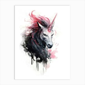 Aesthetic Abstract Watercolor Unicorn Art Print