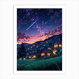 Night Sky Anime aesthetic 19 Art Print