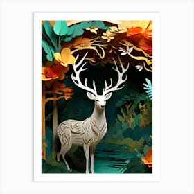 Deer In The Forest 1 Art Print