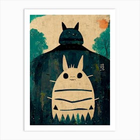 Totoro Basquiat Style Art Print