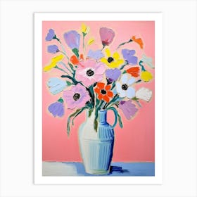 Flower Painting Fauvist Style Anemone 1 Art Print