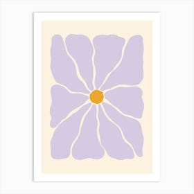 Abstract Flower 01 - Lavender Art Print