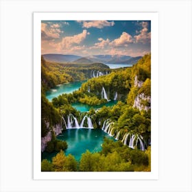 Plitvice Lakes National Park Croatia Vintage Poster Art Print