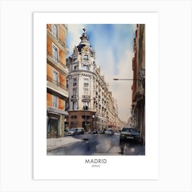 Madrid 2 Watercolour Travel Poster Art Print