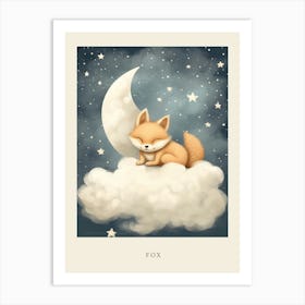 Sleeping Baby Fox 3 Nursery Poster Art Print