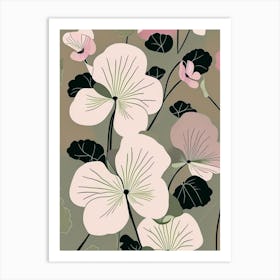 Swamp Rose Mallow Wildflower Modern Muted Colours 2 Art Print