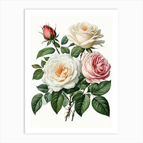 Vintage Galleria Style Rose Art Painting 24 Art Print