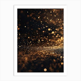 Gold Glitter Bokeh Background Art Print