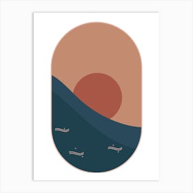 Sunset In The Ocean.Wall prints. Art Print