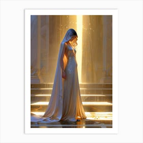 Princess In A White Gown Art Print