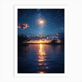 Night Sky Over Water 7 Art Print