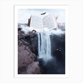 The Cascade Of Book Letters Art Print