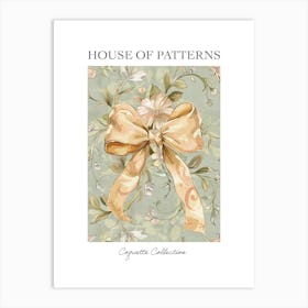 Peach Bow Pattern Poster Art Print