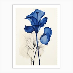 Blue Botanical Calla Lily 1 Art Print