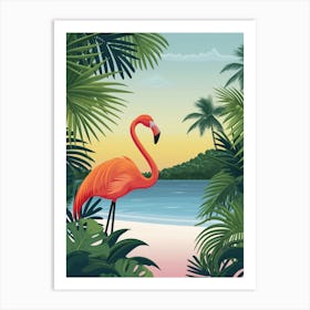 Greater Flamingo Italy Tropical Illustration 1 Art Print