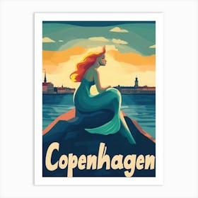 Aihrgdesign A Retro Travel Poster For Copenhagen Featuring Th 8a327d0a Bed3 43fd Aa53 E92c04390af2 1 Art Print