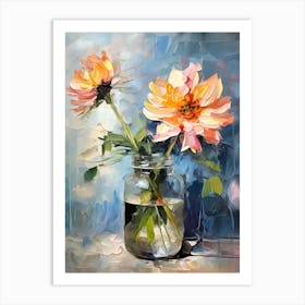 Dahlias In A Jar Art Print