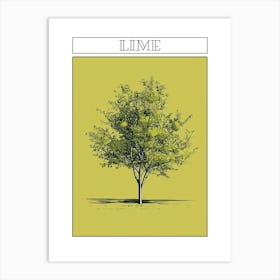 Lime Tree Minimalistic Drawing 4 Poster Art Print