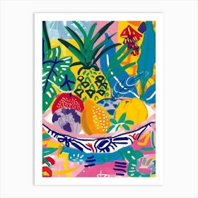 Matisse Inspired, Fruit Bowl, Fauvism Style Art Print