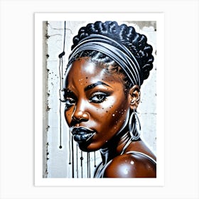 Graffiti Mural Of Beautiful Black Woman 361 Art Print