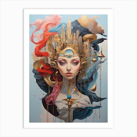 Futuristic Girl Art Print