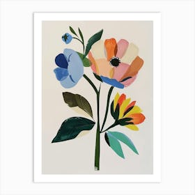 Painted Florals Moonflower 1 Art Print