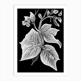 Quince Leaf Linocut 2 Art Print