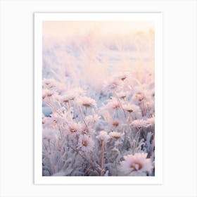 Frosty Botanical Asters 3 Art Print