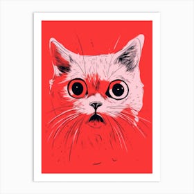 Cat With Big Eyes Art Print