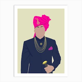 Indian Man In Turban Art Print