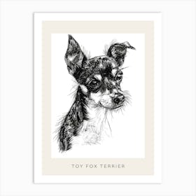 Toy Fox Terrier Dog Line Sketch 2 Poster Art Print
