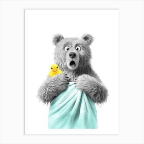 Bear In A Towel Art Print