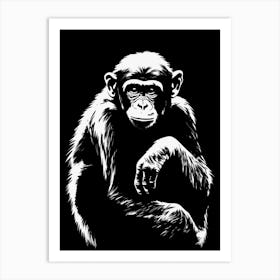 Thinker Monkey Stencil Street Art 3 Art Print