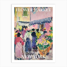 Vintage Flower Market Painting New York 4 Art Print