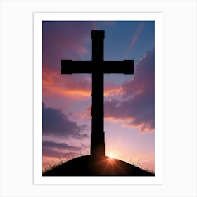 Cross At Sunset Art Print