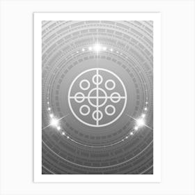 Geometric Glyph in White and Silver with Sparkle Array n.0048 Art Print