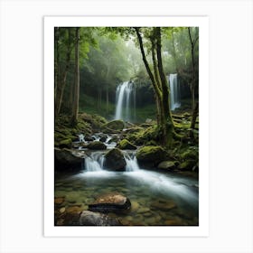 Default Forests And Waterfalls These Images Bring A Sense Of C 0 Art Print