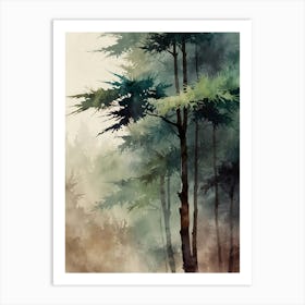 Watercolor Of Trees 4 Art Print