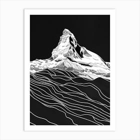 Great End Mountain Line Drawing 4 Art Print