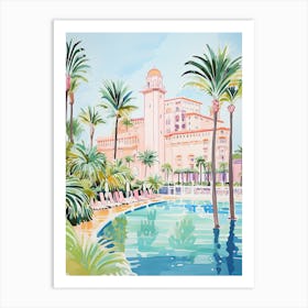 The Breakers   Palm Beach, Florida   Resort Storybook Illustration 4 Art Print