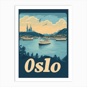 Aihrgdesign A Mid Century Modern Travel Poster For Oslo Art Print