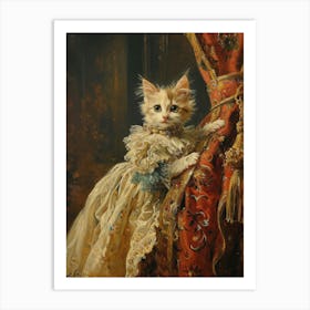 Cat In Medieval Royal Clothing 1 Art Print