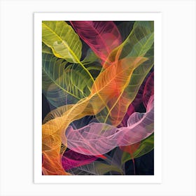 Abstract Tropical Leaves Art Print